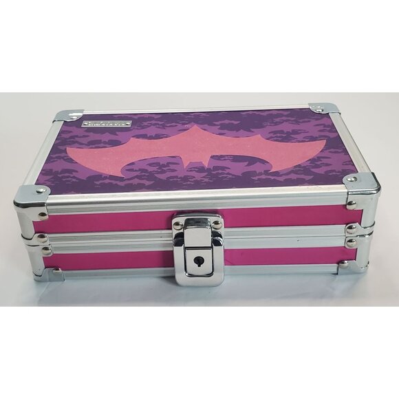 Vault Bat Glitter Pink Purple Vanity Metal Case Small Hard-shell 2.25x5.25x8.38" - Picture 9 of 13
